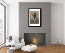 Laden Sie das Bild in den Galerie-Viewer, Art makes the room, living room art, Face and Hands Dono The Gift Man Genie Holding out Hands to Give with Smoke around Capoeira Movement Drawing