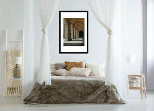 neutral colors for relaxing in bedroom art Palazzo Pitti - Firenze, Italia ~ Original Pastel & Charcoal Drawing Repeating Arches in perspective