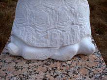 Load image into Gallery viewer, Artist Signature Sea Turtle Heads Gymnast Pike Position on Four Headed Turtle Fantasy Figure Statue Marble
