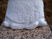 Load image into Gallery viewer, Artist Signature Sea Turtle Heads Gymnast Pike Position on Four Headed Turtle Fantasy Figure Statue Marble