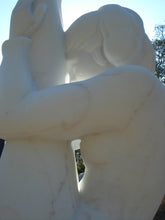 Load image into Gallery viewer, Detail Woman Athlete Body Gymnast Pike Position on Four Headed Turtle Fantasy Figure Statue Marble