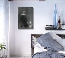 Laden Sie das Bild in den Galerie-Viewer, Lovely peaceful relaxing bedroom art, sold separately or together, this monochromatic oil painting is perfect for your space!