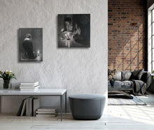 Laden Sie das Bild in den Galerie-Viewer, Bring some peace to a city loft apartment!  Calming, meditative, contemplative set of two monochromatic paintings Luminosity by Kelly Borsheim