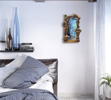 Load image into Gallery viewer, Oh Boy! Bronze Mirror of Nude Men, shown here in a bedroom scene

