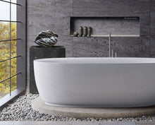 Load image into Gallery viewer, Zebra Lips brightens the corner of this modern home bathroom.