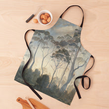 Load image into Gallery viewer, Art on Apron : BorsheimArts on Redbubble. Tasmania in the Clouds on clothing and home decor items by artist Kelly Borsheim