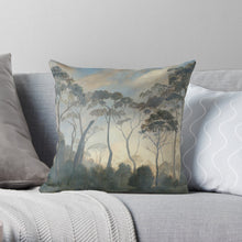 Load image into Gallery viewer, couch pillow - BorsheimArts on Redbubble. Tasmania in the Clouds on clothing and home decor items by artist Kelly Borsheim