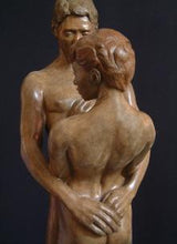 將圖片載入圖庫檢視器 Back of Woman Together and Alone Bronze Sculpture of Man Woman Couple