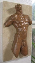 Load image into Gallery viewer, Valentine Male Nude Torso Bronze Wall Hanging Art
