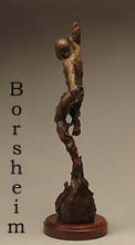 Load image into Gallery viewer, Man Hawk Warrior Spirit Man and Hawk Bird Vertical Flight Statue Flying and Nature Bronze Sculpture
