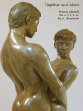 將圖片載入圖庫檢視器 Together and Alone Bronze Sculpture of Man Woman Couple