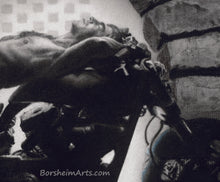 Laden Sie das Bild in den Galerie-Viewer, Print Detail Hellcat at the Pitti Nude Man on Confederate Motorcycle Florence Italy