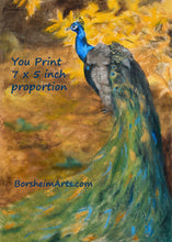 將圖片載入圖庫檢視器 Digital Download Peacock Painting Fine Art YOU PRINT