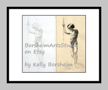 將圖片載入圖庫檢視器 male-nude-anatomy-study-drawing-standing-pose-art-gianni-digital-download-of-charcoal-drawing-athletic-man-printable-art-16-x-20-inches