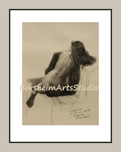 Load image into Gallery viewer, Nude Woman&#39;s Back Realism Charcoal Figure Drawing Printable Human Anatomy Digital Downloadable Print Valentina 
