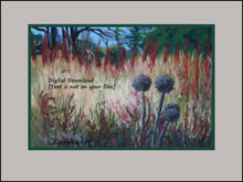 將圖片載入圖庫檢視器 Landscape Trees Fall Grasses 2 Pom Poms Forest in Autumn Santa Margherita Liguria Pastel Art Digital Download Woods Prints con faux mat color