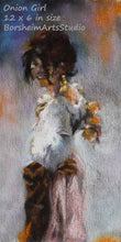 將圖片載入圖庫檢視器 Printable digital file of Girl with Onions as 12 x 6 inches