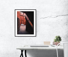 Load image into Gallery viewer, Architecture Corridor Fine Art Print Marrakech Morocco Passages Series Rose Path Tunnel Pink Fine Art Print Home Wall Decor Travel Art