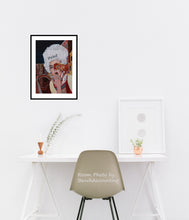 Carica l'immagine nel visualizzatore di Gallery, Sample Frame in Room Oh Venice Italy Costume and Mask Fine Art PRINT of Painting Surprised Woman PAINTING Canal Oh! Venezia Casanova Grand Ball Menu Cover 2020