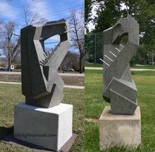 將圖片載入圖庫檢視器 Two Views of Sappho Vasily Fedorouk Granite Abstract Sculpture Sappho Poet Musician Art