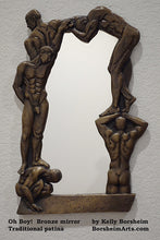 Carica l'immagine nel visualizzatore di Gallery, Traditional Patina Oh Boy! Bronze Mirror of Nude Men