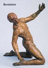 Load image into Gallery viewer, Torsione Nude Male Dancer Twists Torso On His Knees Movement Bronze Statue
