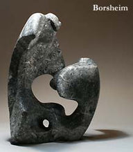 Load image into Gallery viewer, Encounter Manta Ray Sculpture Black and White Stone Astra Star Marble Abstract Ocean Life Sculpture
