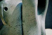 Load image into Gallery viewer, Detail to see Zig Zag patterns in the green marble stone Gorgeous