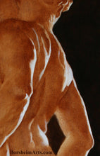 Laden Sie das Bild in den Galerie-Viewer, Detail of back transparent paint next to opaque white paint