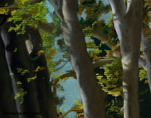 Load image into Gallery viewer, Detail of pastel art on black paper Giambologna's Trees Public Garden Sculpture Florence Italy Tuscany Art
