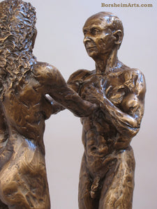 Detail of Man's Body I am You Standing Couple Bronze Instant Connection