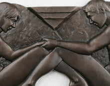 Load image into Gallery viewer, Detail of Bronze tradition 8th anniversary gift, sculpture titled Infinity bronze bas-relief sculpture Number 8
