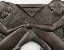 將圖片載入圖庫檢視器 Detail of Bronze tradition 8th anniversary gift, sculpture titled Infinity bronze bas-relief sculpture Number 8