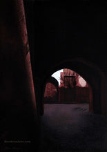 Laden Sie das Bild in den Galerie-Viewer, Light in the Tunnel Marrakesh Morocco Exhibition Pastel Art Mysterious Architecture