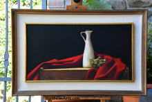 Carica l'immagine nel visualizzatore di Gallery, Olives and Oil ~ Still Life with Red Fabric Framed
