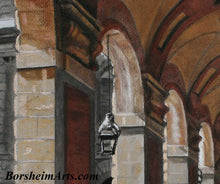 Cargar imagen en el visor de la galería, Detail of Repeating Arches Italian architecture Palazzo Pitti - Firenze, Italia ~ Original Pastel & Charcoal Drawing