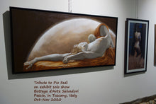 Charger l'image dans la galerie, Solo art exhibit at Bottega d'Arte Salvadori Pescia in Tuscany, Italy Nude Man with Full Moon oil Painting