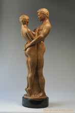 將圖片載入圖庫檢視器 Together and Alone Bronze Sculpture of Man Woman Couple
