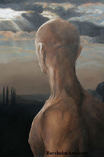 Laden Sie das Bild in den Galerie-Viewer, Towards Siena Male Nude Figure Tuscan Landscape and Sky