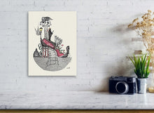 Load image into Gallery viewer, Smaller prints on metal of Venice Shoe look great hanging in small spaces and above shelves.
