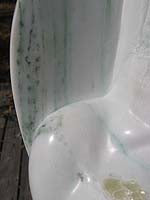 將圖片載入圖庫檢視器 Detail Green veins in White Yule Marble Yin Yang Erotic Sculpture detail