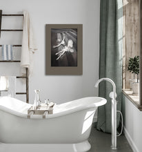 Charger l'image dans la galerie, Bathroom with a freestanding bathtub, ladder, and framed artwork on the wall.
