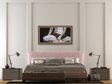 Charger l&#39;image dans la galerie, faux frame to show how the figure painting might look in a minimalist bedroom
