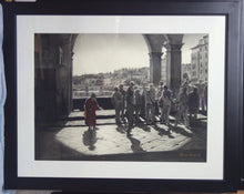 Carica l&#39;immagine nel visualizzatore di Gallery, How the original artwork is framed... white mat with simple black frame and Museum Glass (non-reflective glass)
