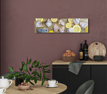 Load image into Gallery viewer, lemon painting in burgundy kitchen shown if hung horizontally
