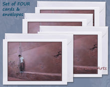 Carica l&#39;immagine nel visualizzatore di Gallery, Notecards of original pastel drawing of Marrakesh, Morocco, and a solitary boy can be ordered in a set of notecards.  Just write to artist Kelly Borsheim to order yours!
