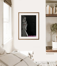 Load image into Gallery viewer, z SOLD ~ Nightwatch Seated Nude Woman Sideways Thinking Woman Charcoal Drawing
