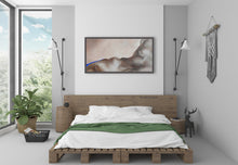 Load image into Gallery viewer, Large Abstract painting in neutral colors hangs over a bed in the bedroom
