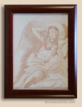 Load image into Gallery viewer, Alana Resting on Couch Sepia Drawing
