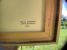Laden Sie das Bild in den Galerie-Viewer, Artistic signature on the back of a framed canvas painting with &#39;Vasily Fedorouk&#39; and &#39;Male &amp; Female&#39; text.
